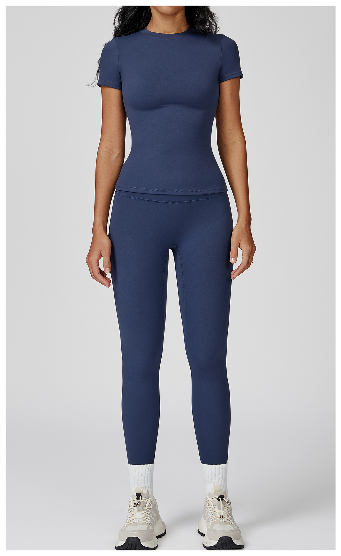 Conjunto deportivo de yoga para mujer, color liso, FGBTZ8455