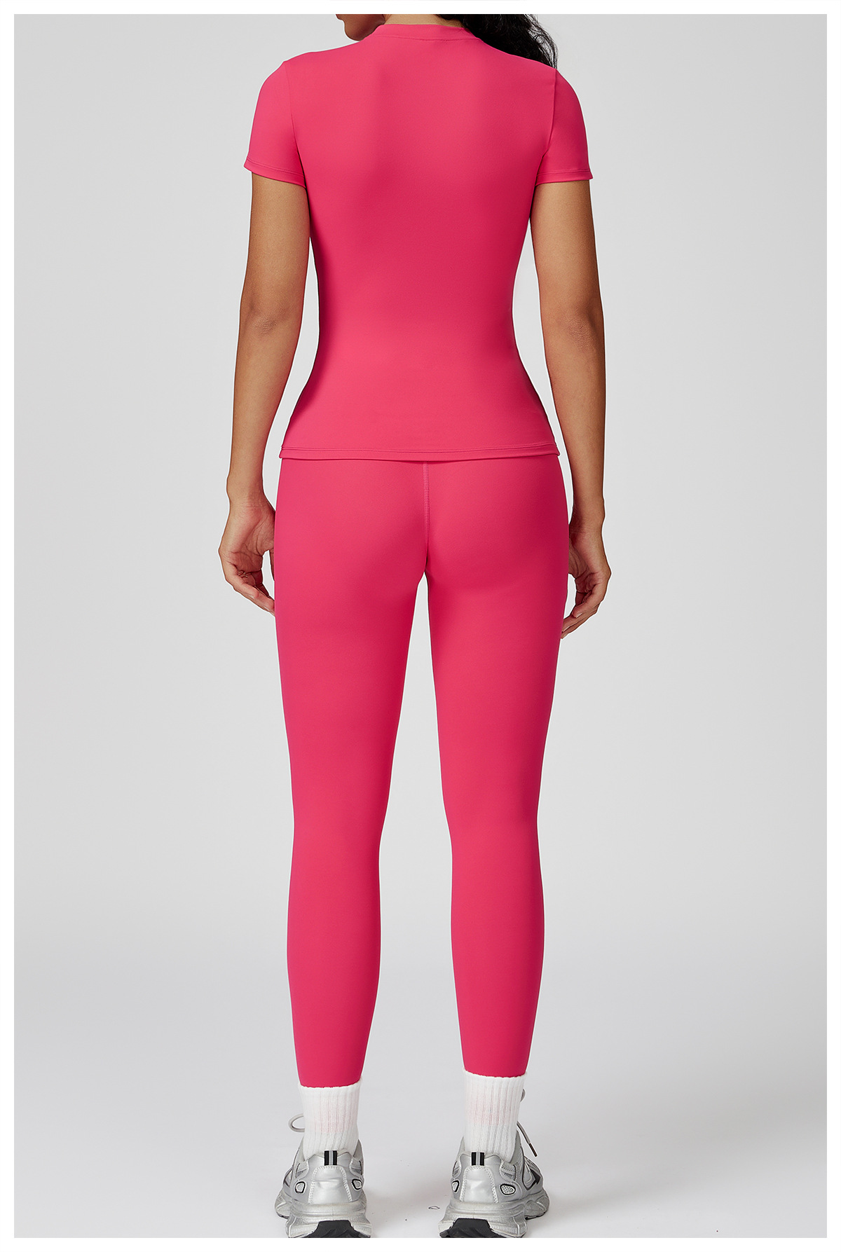 Conjunto deportivo de yoga para mujer, color liso, FGBTZ8455