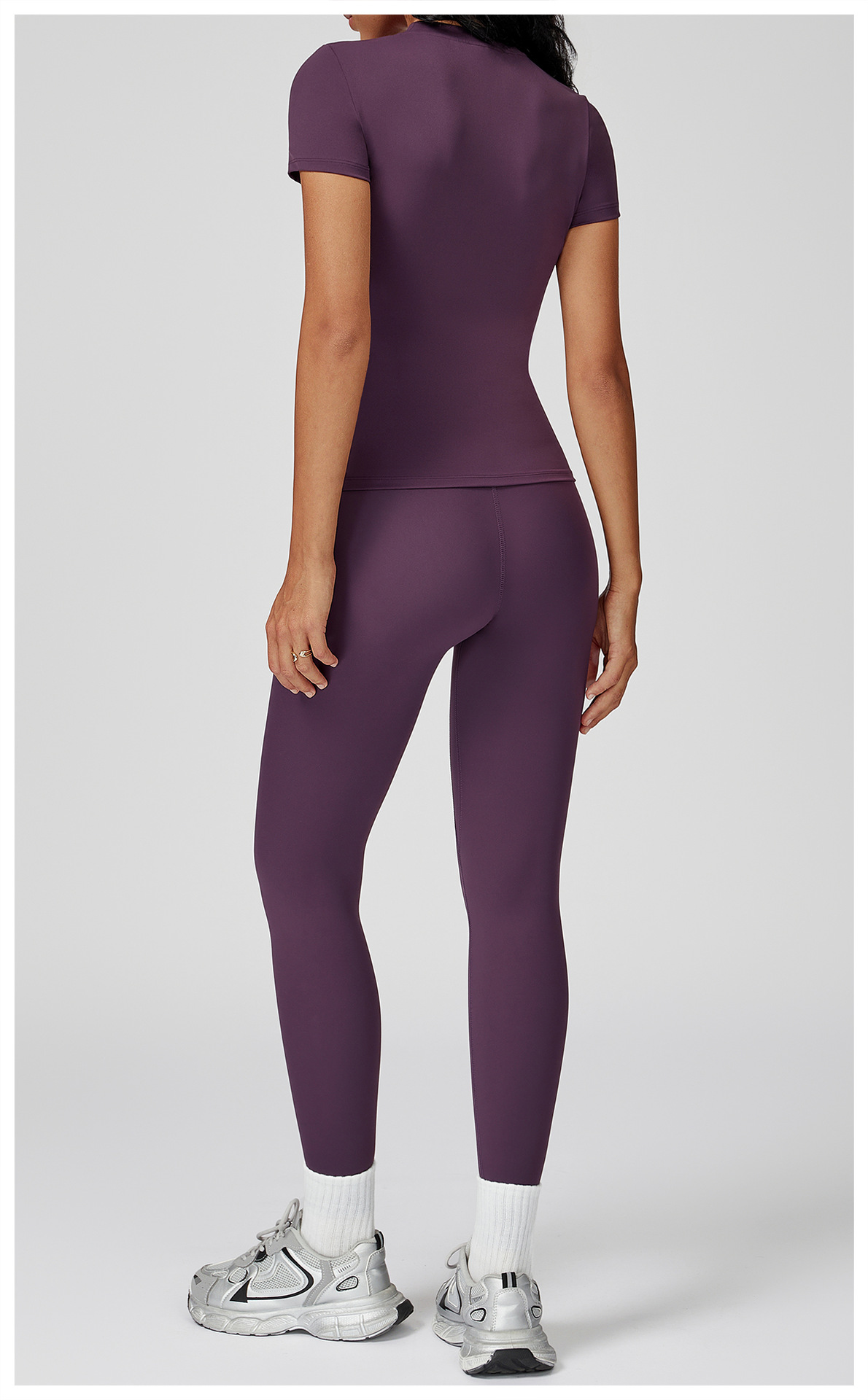 Conjunto deportivo de yoga para mujer, color liso, FGBTZ8455