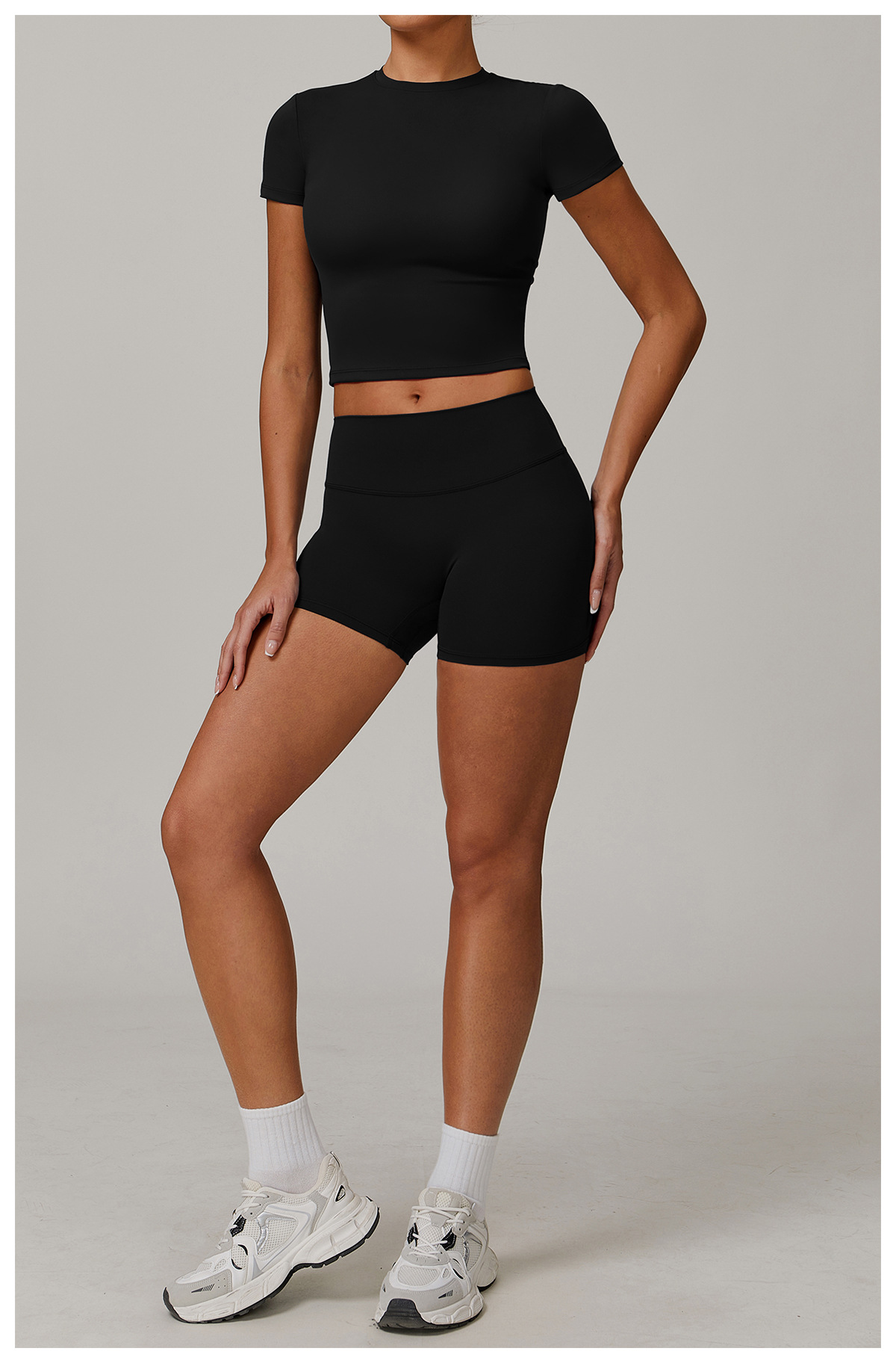 Conjunto deportivo de yoga para mujer, color liso, FGBTZ8455