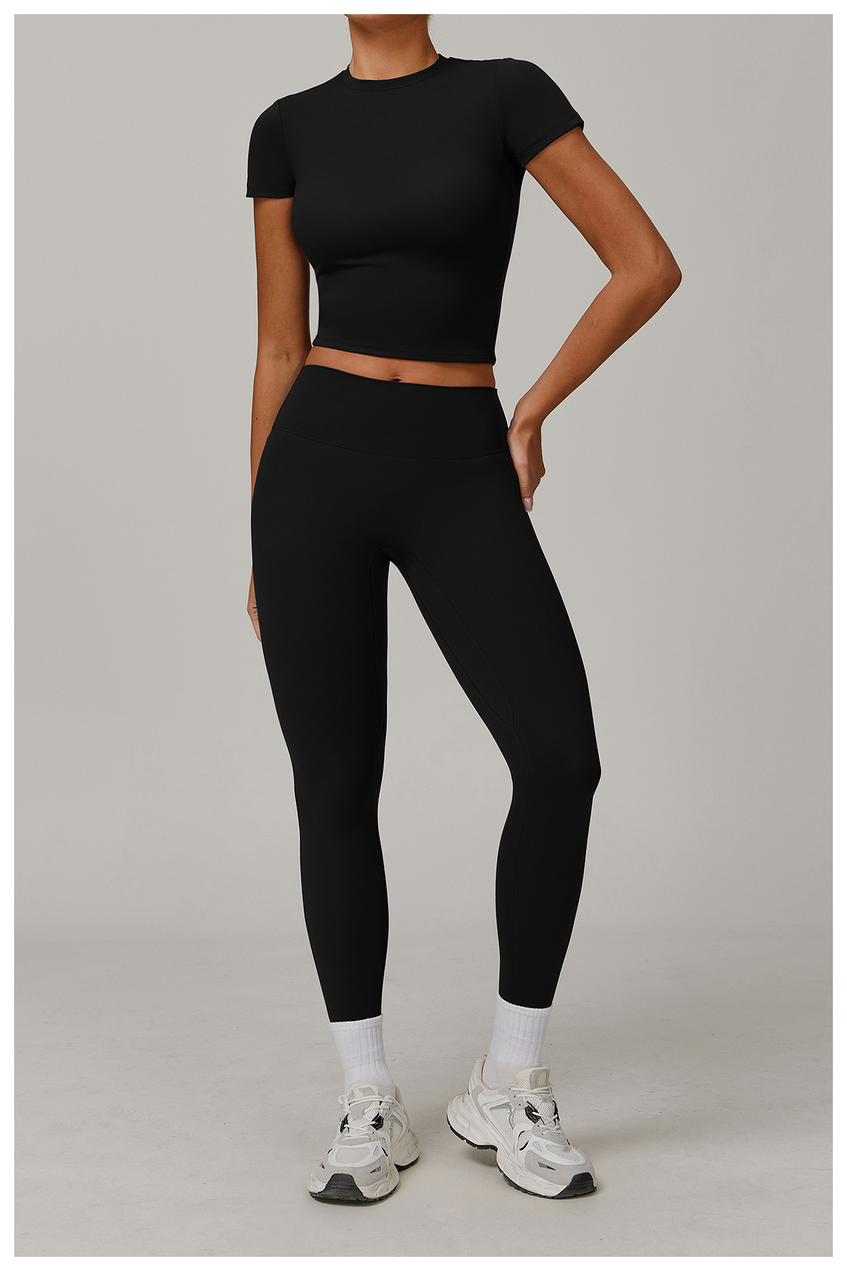 Conjunto deportivo de yoga para mujer, color liso, FGBTZ8455