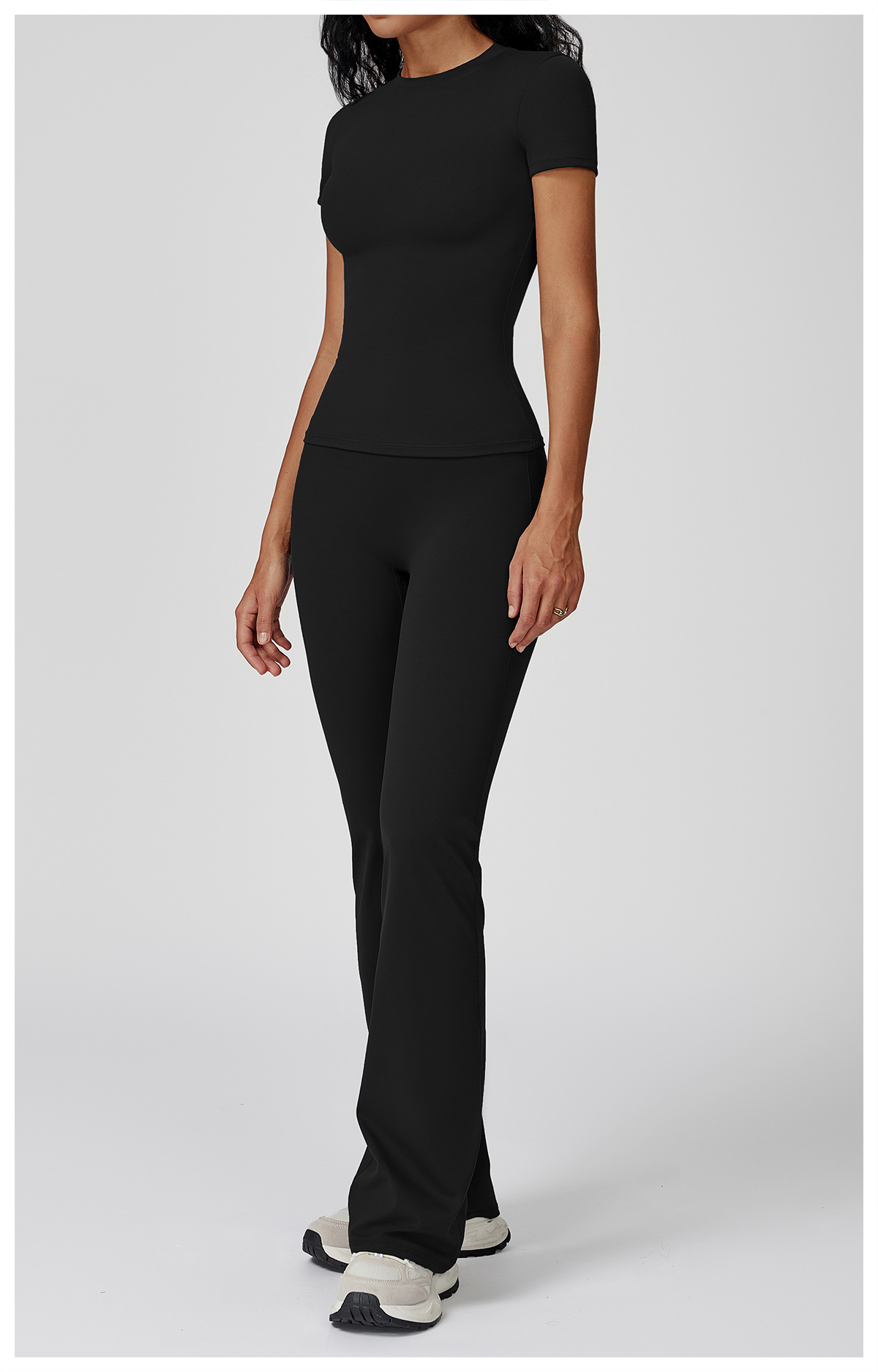 Conjunto deportivo de yoga para mujer, color liso, FGBTZ8455