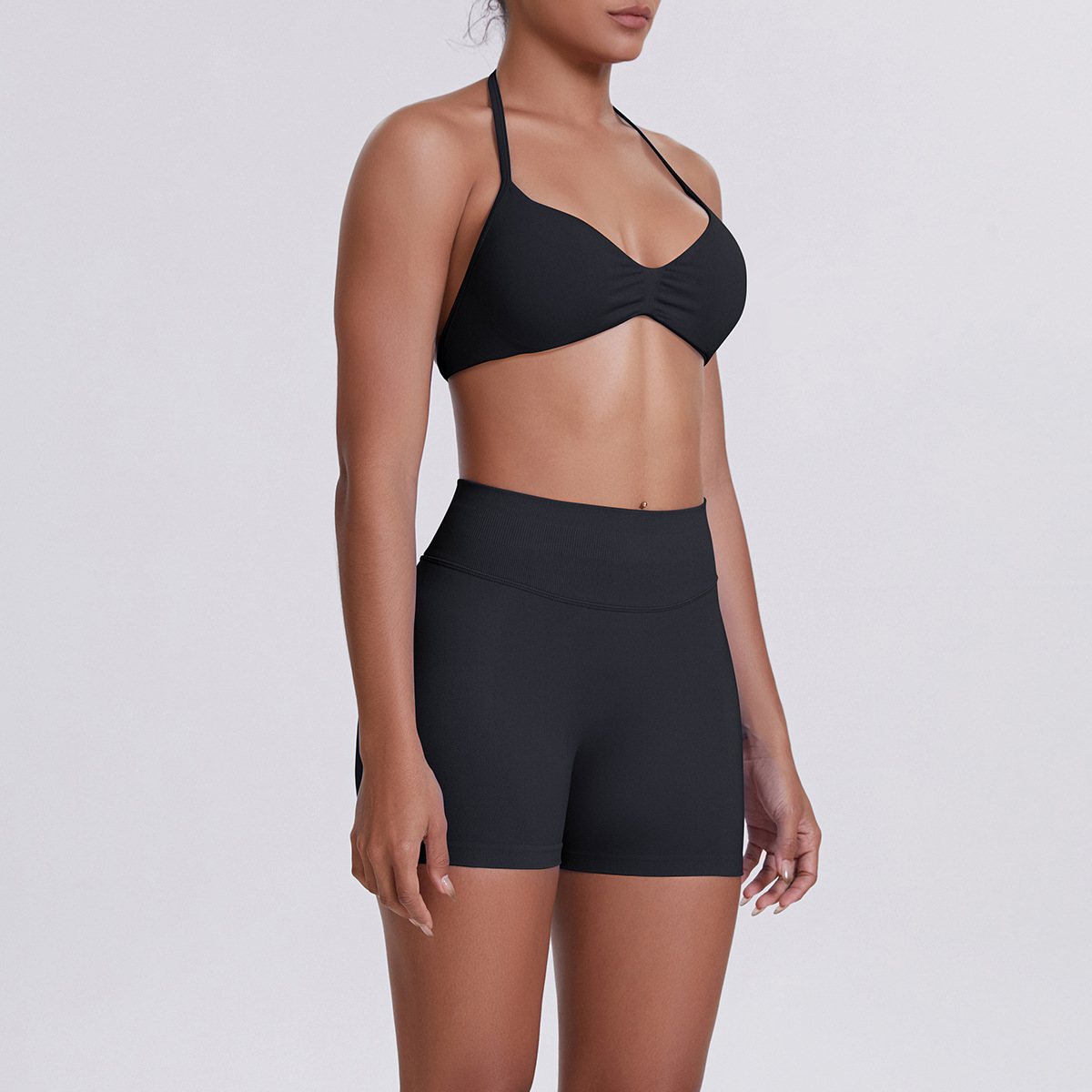 Conjunto deportivo de 2 piezas para gimnasio, running, yoga, sujetador deportivo, camiseta sin mangas, pantalones cortos de cintura alta, conjuntos de entrenamiento para mujer FGB6702 6688