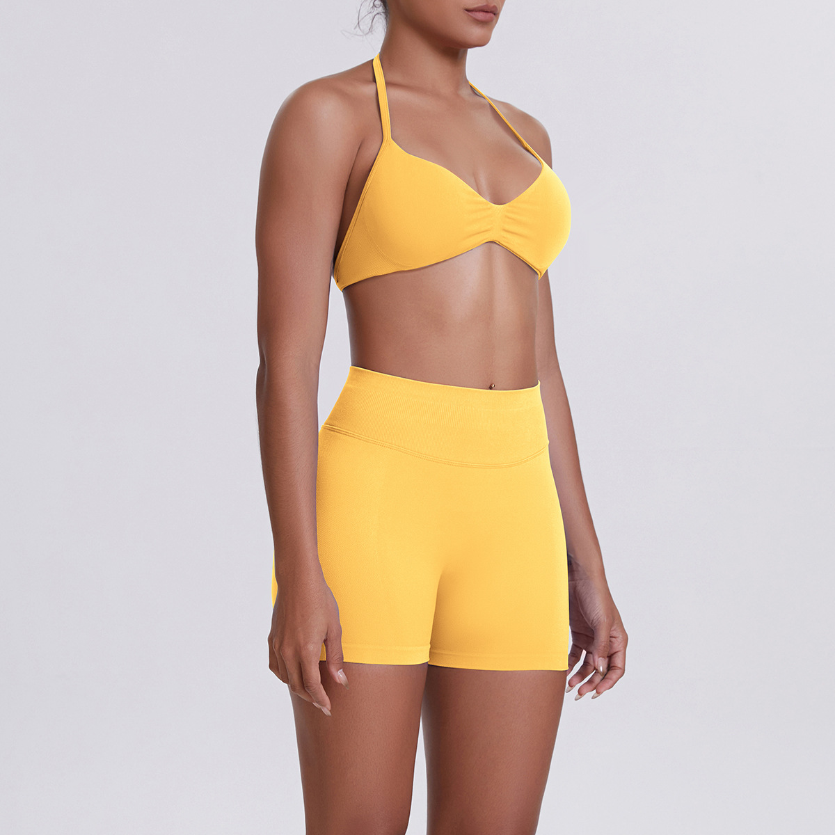 Conjunto deportivo de 2 piezas para gimnasio, running, yoga, sujetador deportivo, camiseta sin mangas, pantalones cortos de cintura alta, conjuntos de entrenamiento para mujer FGB6702 6688
