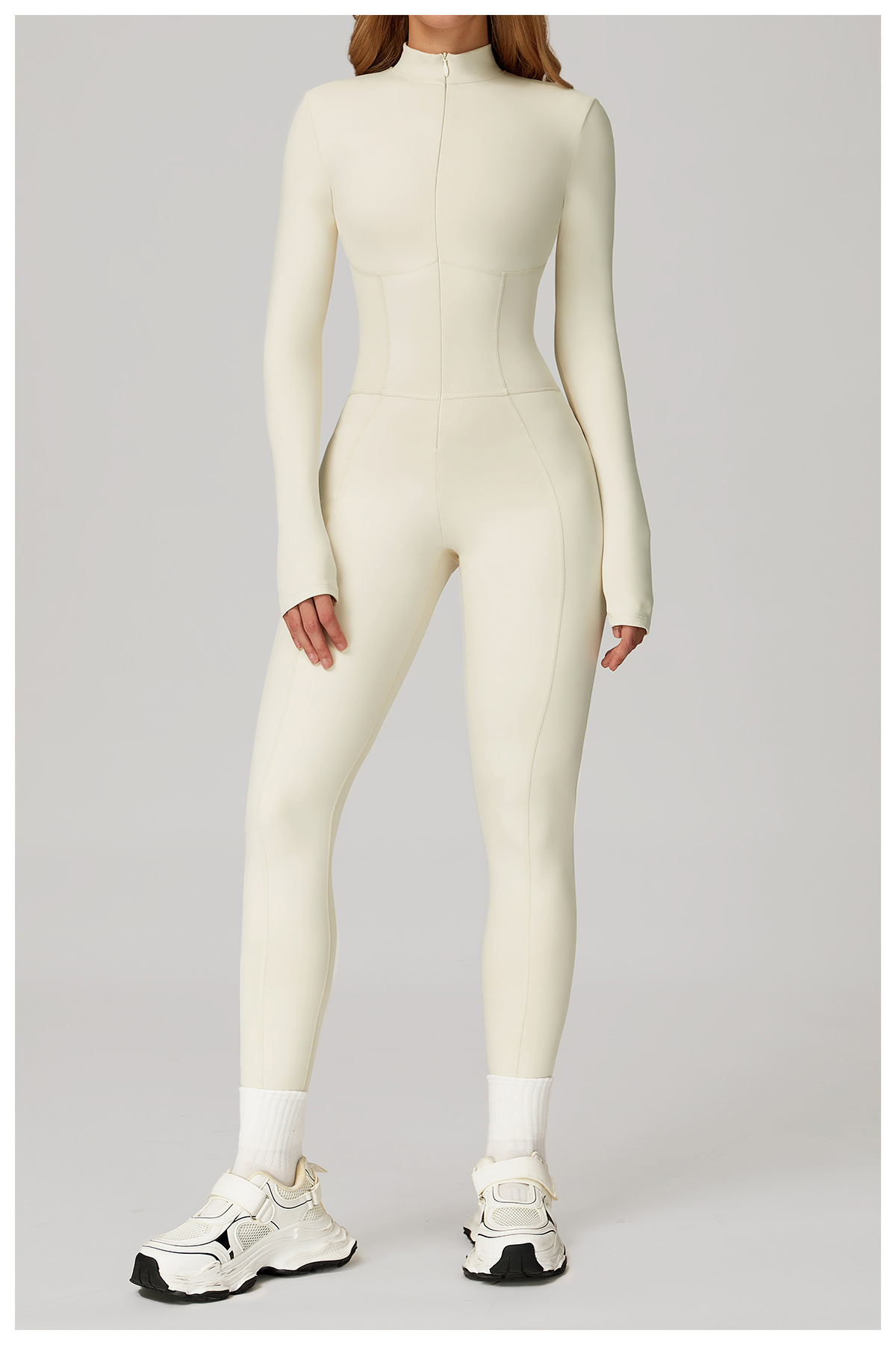 Monos deportivos de una pieza con cremallera para gimnasio, yoga, entrenamiento y fitness para mujer FGBDLT5050