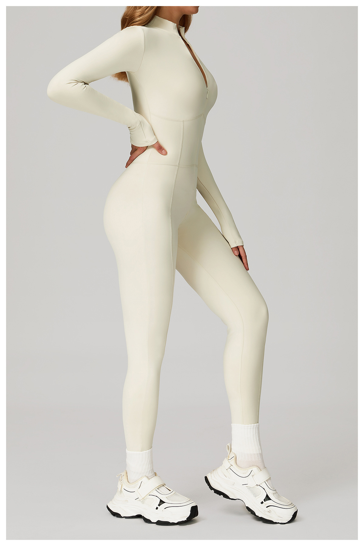 Monos deportivos de una pieza con cremallera para gimnasio, yoga, entrenamiento y fitness para mujer FGBDLT5050