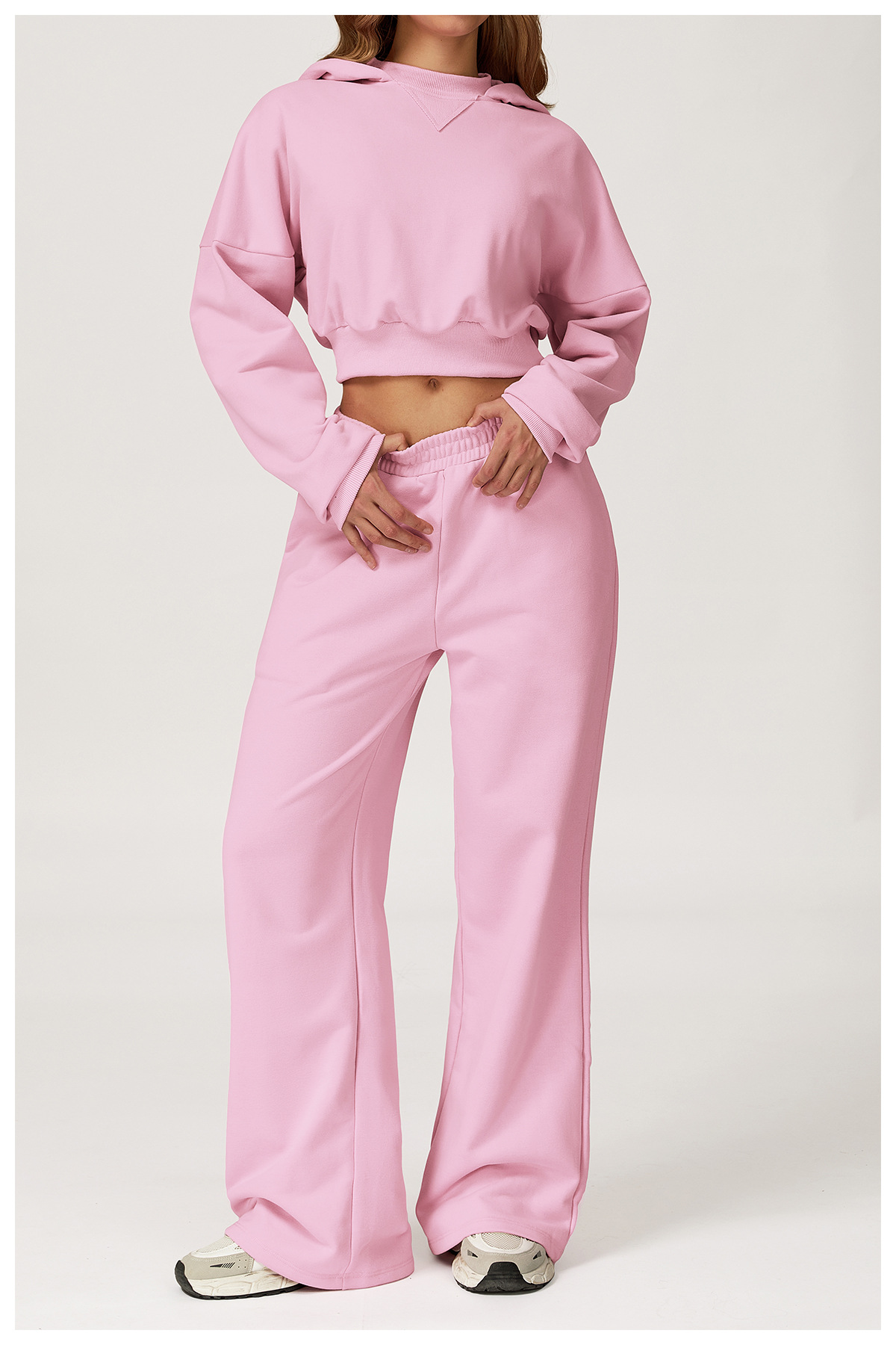 Conjunto deportivo informal de dos piezas de manga larga para mujer, cómodo, para fitness, running, yoga, sudadera con cintura alta, FGBTZ4507