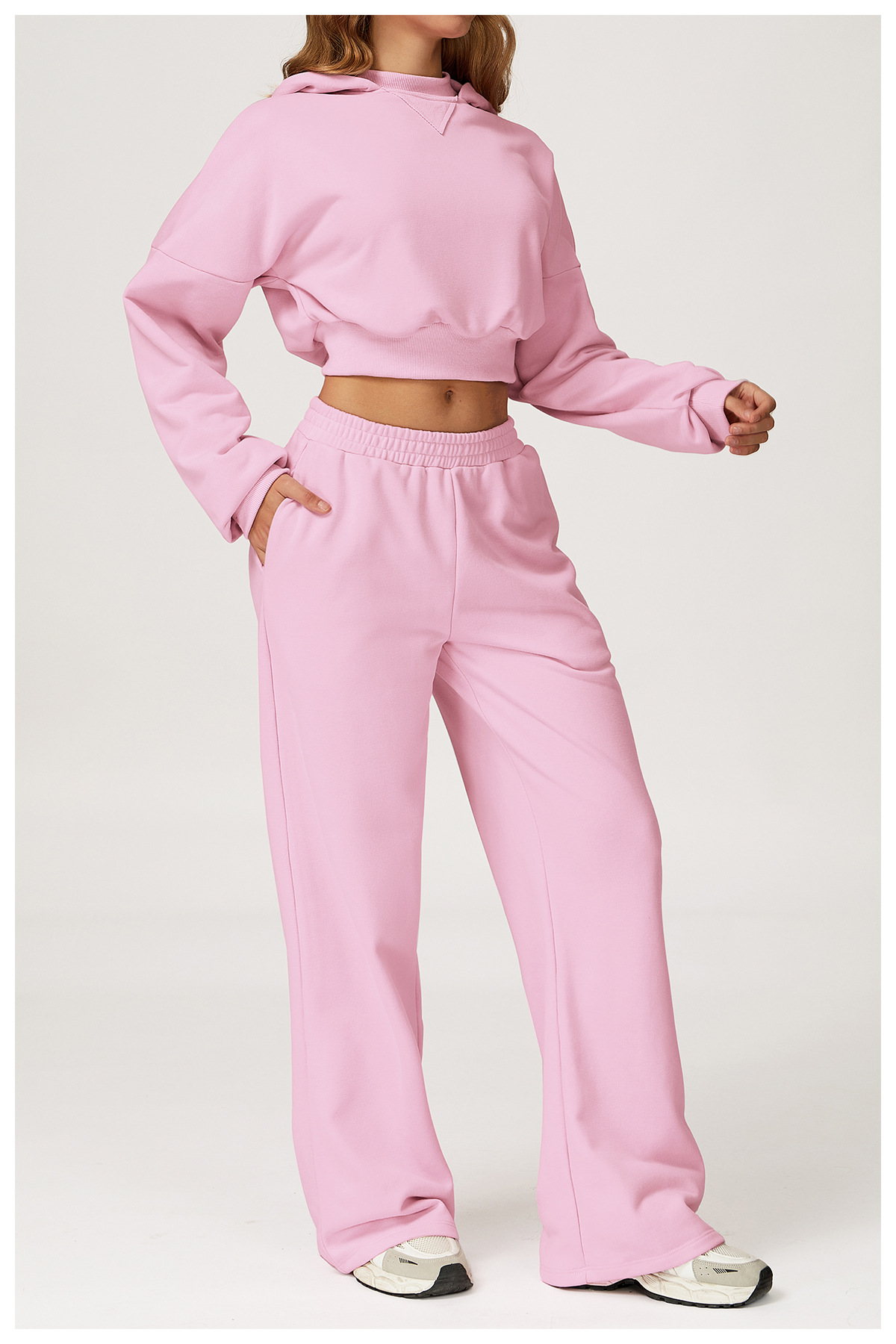 Conjunto deportivo informal de dos piezas de manga larga para mujer, cómodo, para fitness, running, yoga, sudadera con cintura alta, FGBTZ4507