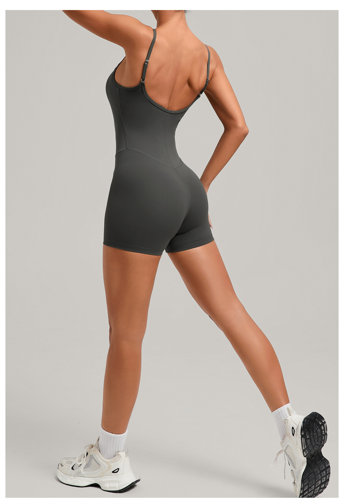 Pantalones cortos deportivos sin espalda para mujer, ropa deportiva para gimnasio, mono deportivo de una pieza FGB69321