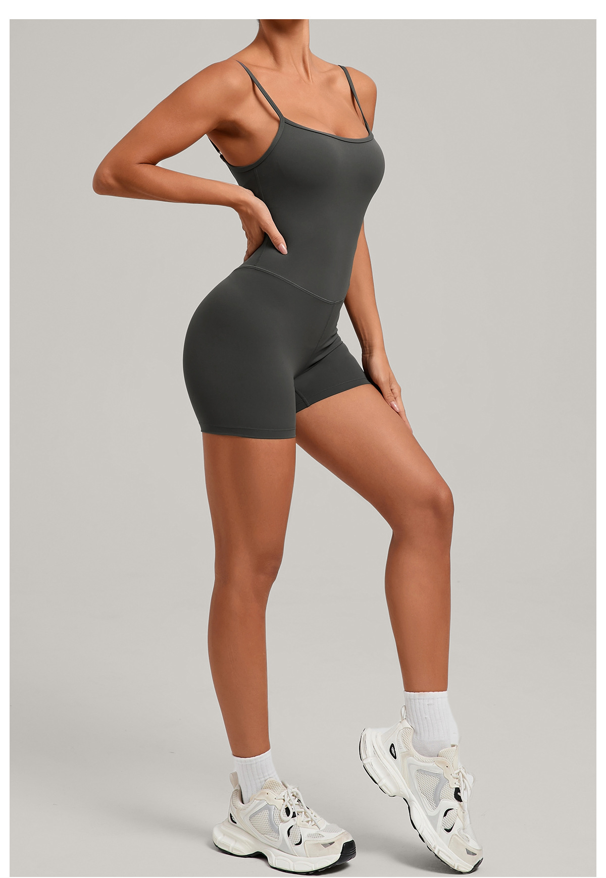 Pantalones cortos deportivos sin espalda para mujer, ropa deportiva para gimnasio, mono deportivo de una pieza FGB69321