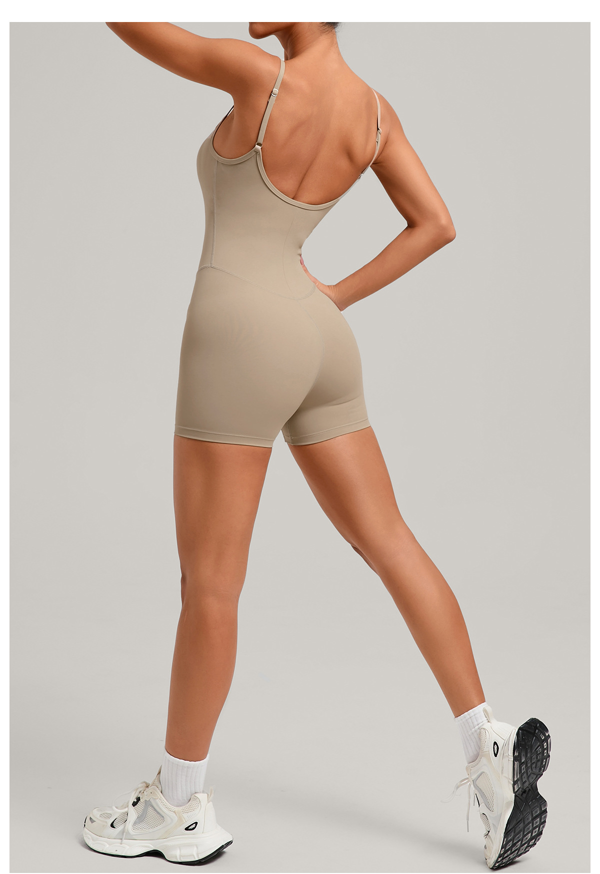 Pantalones cortos deportivos sin espalda para mujer, ropa deportiva para gimnasio, mono deportivo de una pieza FGB69321