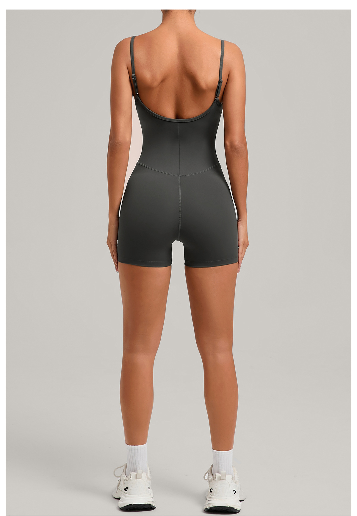 Pantalones cortos deportivos sin espalda para mujer, ropa deportiva para gimnasio, mono deportivo de una pieza FGB69321