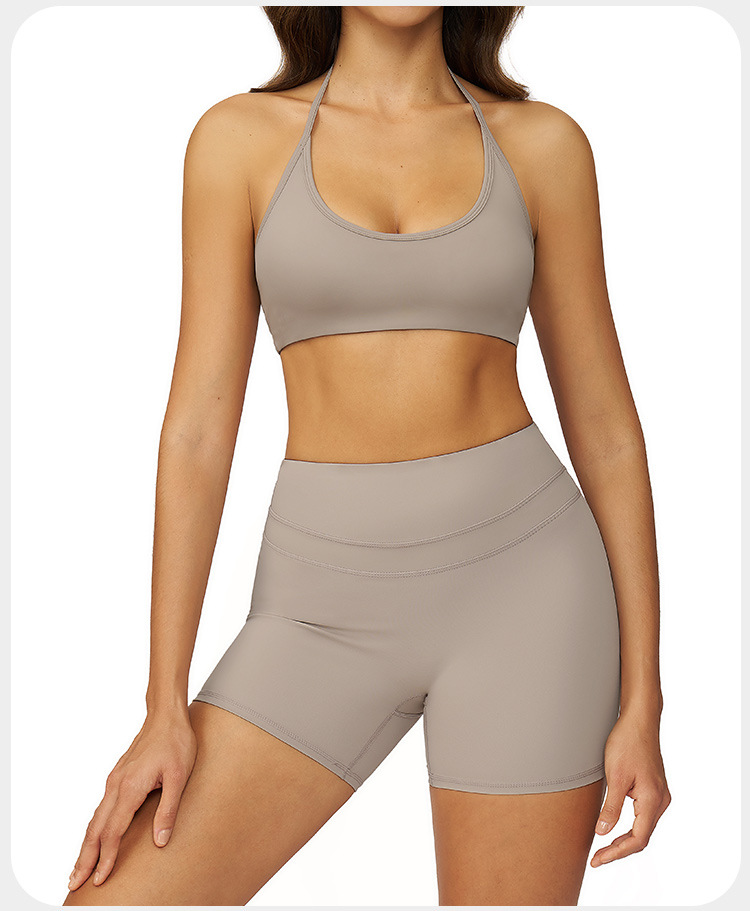 Conjuntos de sujetador y pantalones cortos deportivos para mujer, ropa deportiva para ejercicio y yoga, FGBTZ3109