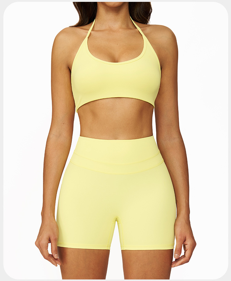 Conjuntos de sujetador y pantalones cortos deportivos para mujer, ropa deportiva para ejercicio y yoga, FGBTZ3109