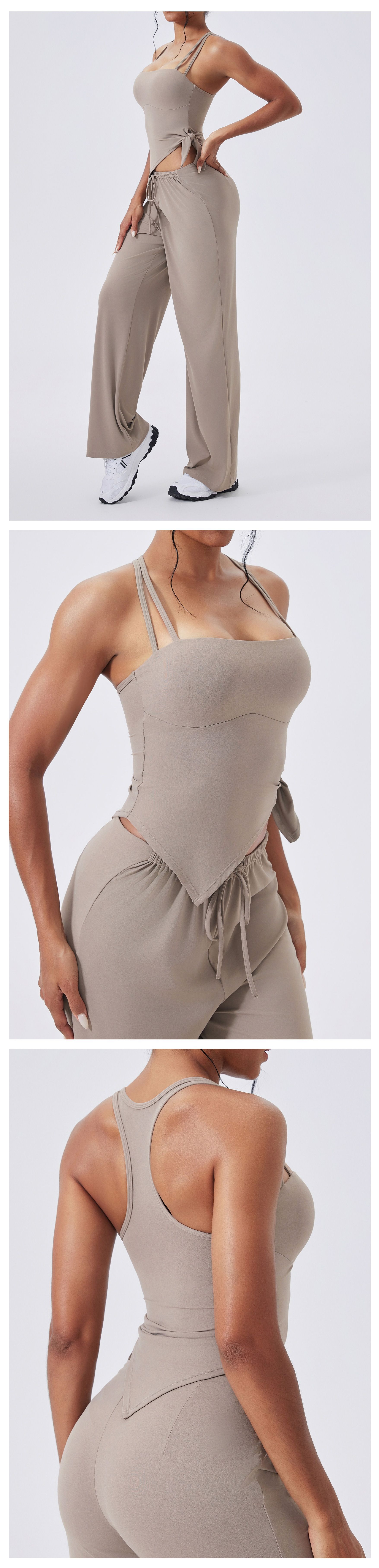 Top deportivo para gimnasio, running, fitness, yoga, sujetador deportivo elástico, tirantes finos, sin mangas, ajustado, FGBWX3290