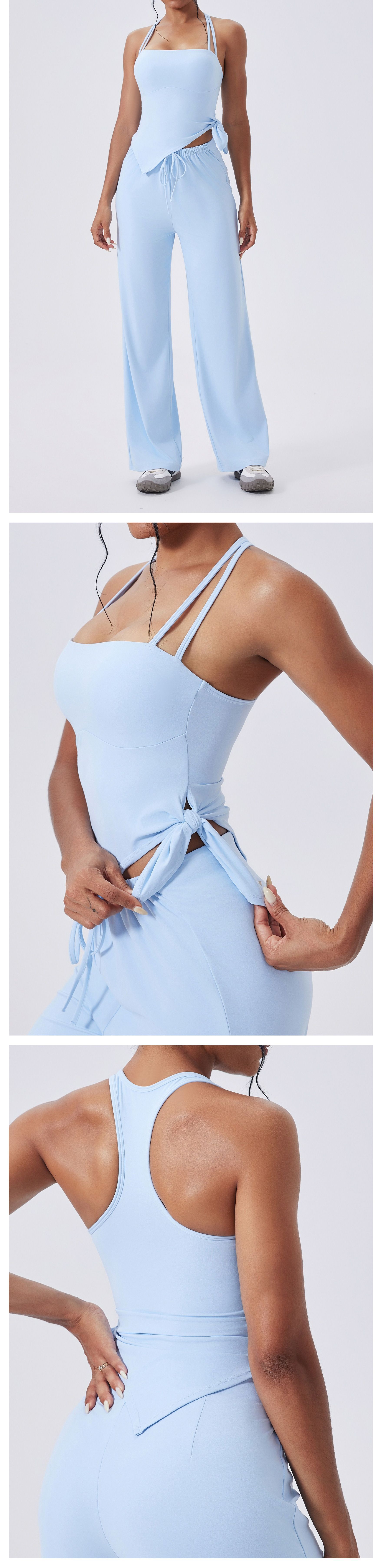 Top deportivo para gimnasio, running, fitness, yoga, sujetador deportivo elástico, tirantes finos, sin mangas, ajustado, FGBWX3290