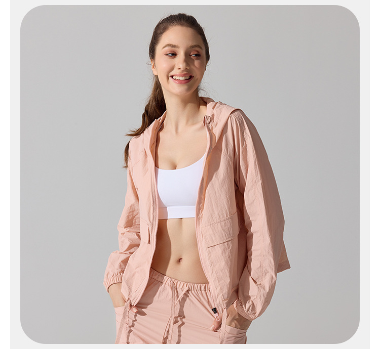 Chaqueta deportiva informal holgada con cremallera para mujer, para correr, de manga larga, para exteriores, para entrenamiento de yoga, FGBYC415