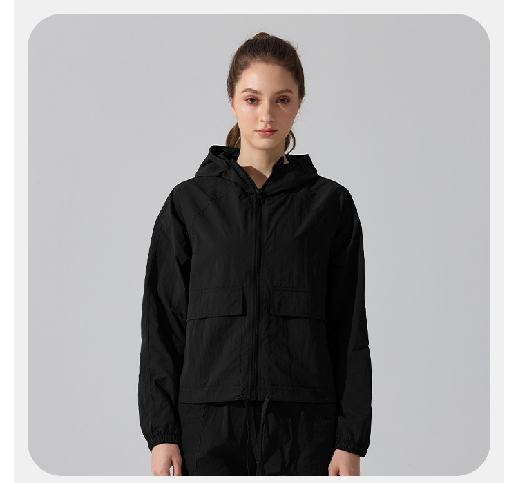 Chaqueta deportiva informal holgada con cremallera para mujer, para correr, de manga larga, para exteriores, para entrenamiento de yoga, FGBYC415