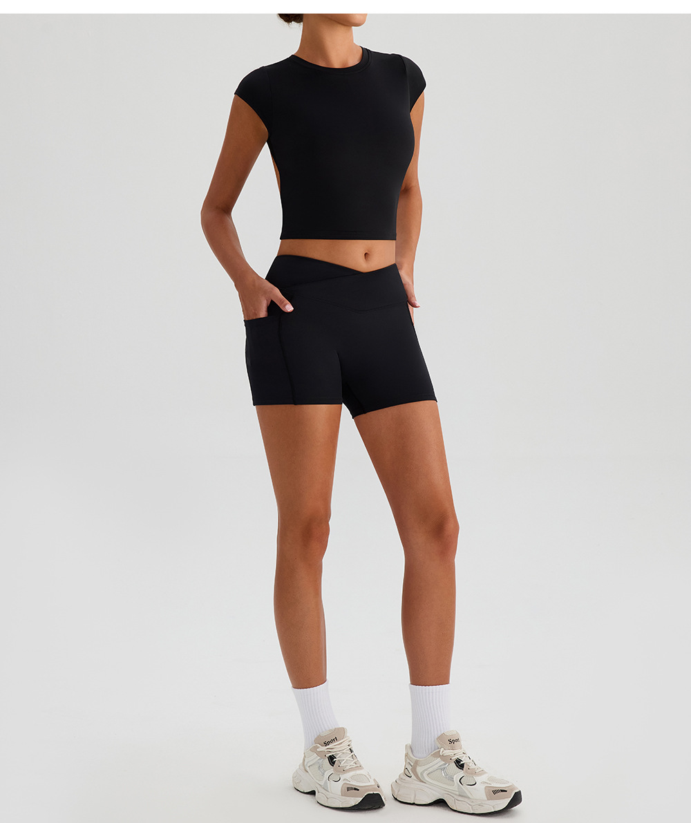 Conjunto deportivo de dos piezas para mujer, de manga corta, para yoga y fitness, para correr, FGBYW568 KW439