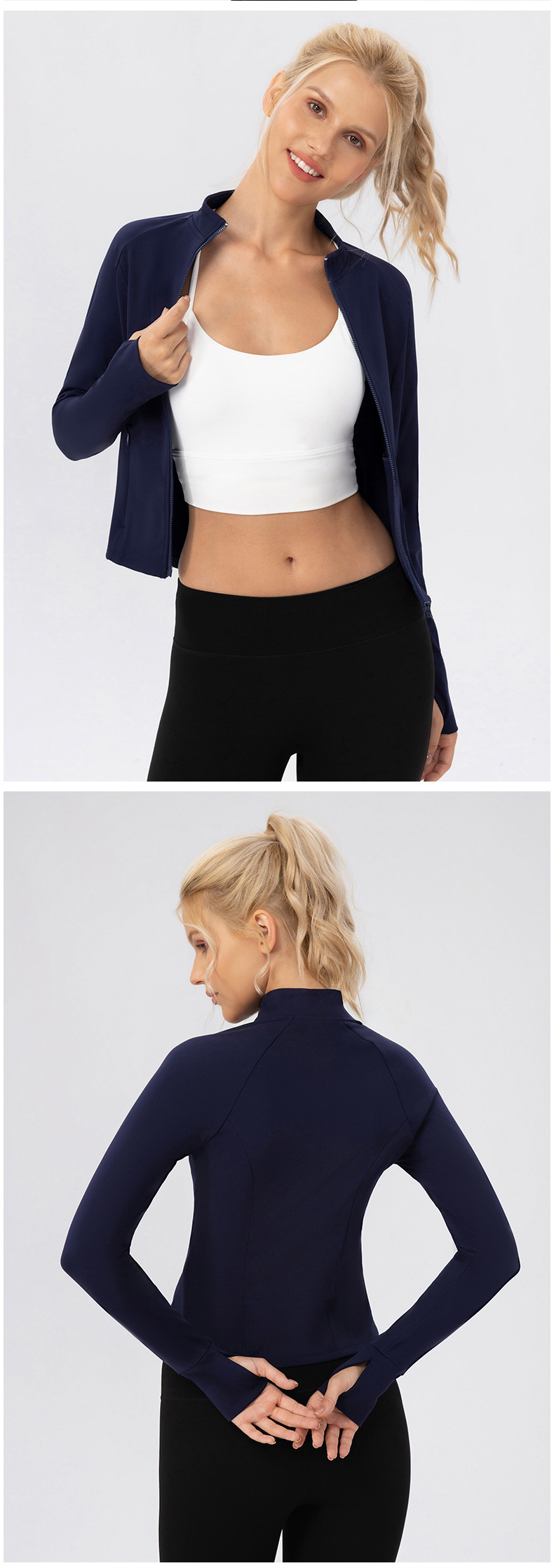 Chaqueta deportiva de otoño para mujer, para pilates, gimnasio, GB52633