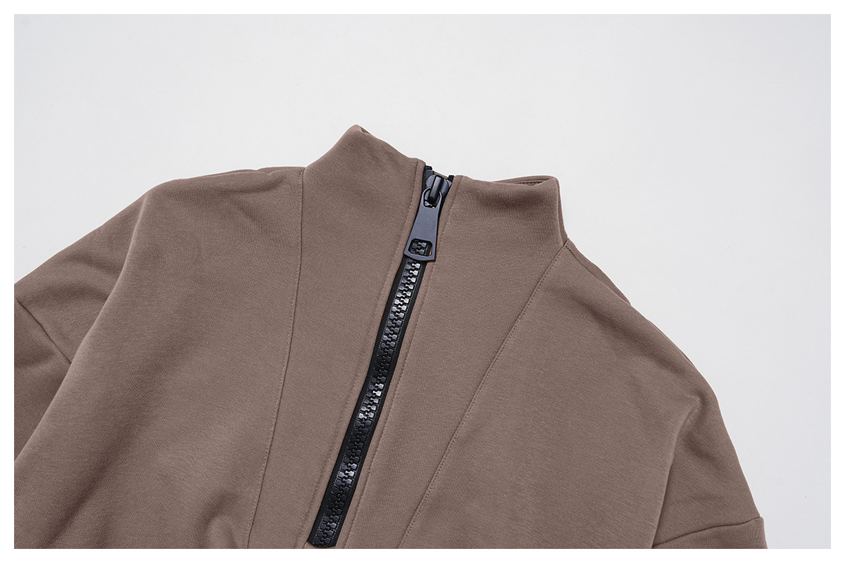 Sudadera deportiva de yoga para mujer, con media cremallera y cuello alto. Estilo holgado e informal. Modelo FGBEWY2502