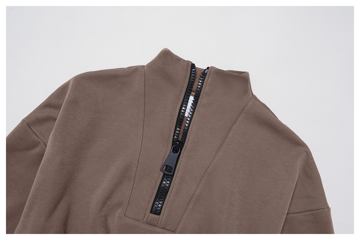 Sudadera deportiva de yoga para mujer, con media cremallera y cuello alto. Estilo holgado e informal. Modelo FGBEWY2502