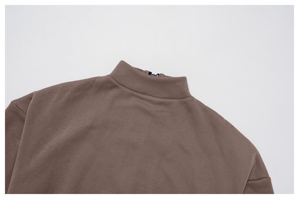 Sudadera deportiva de yoga para mujer, con media cremallera y cuello alto. Estilo holgado e informal. Modelo FGBEWY2502