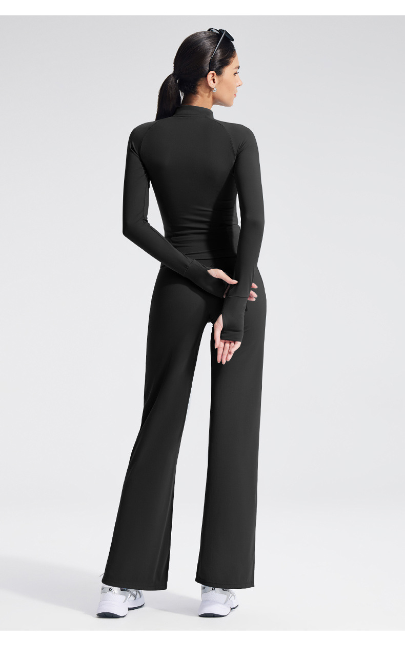 Chaqueta deportiva de manga larga con cremallera, ligera y transpirable, ideal para correr, hacer yoga y otros deportes. Incluye orificio para el pulgar. Modelo FGBB-XL37