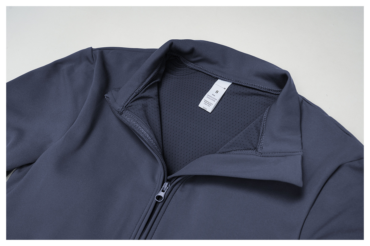 Mono deportivo de yoga de manga larga para mujer, estilo cross-border, de punto, con cremallera FGBELT2509