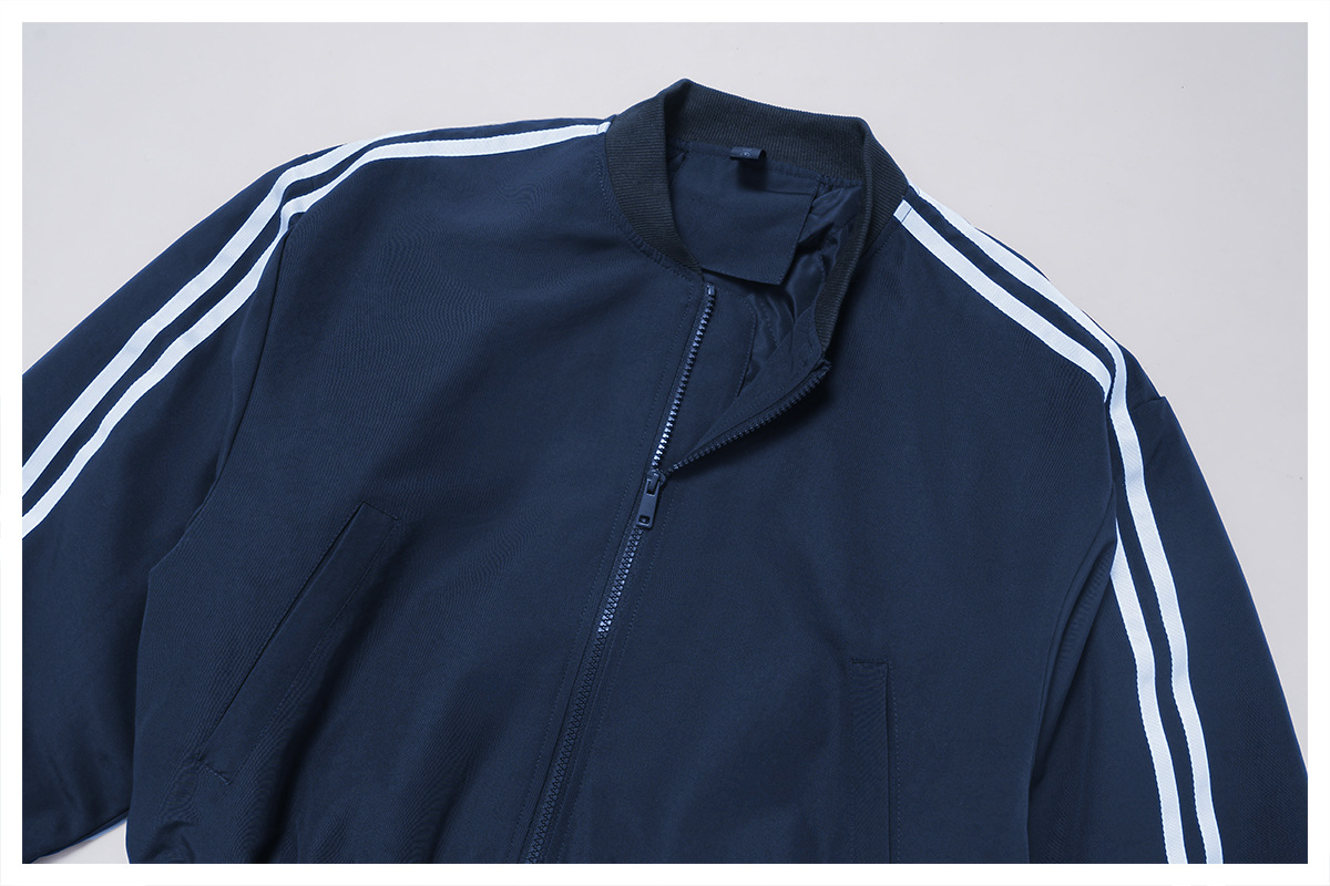 Chaquetas de forro polar suelto de otoño/invierno con cremalleras para mujer, de alta calidad, a rayas, FGBEWT4504