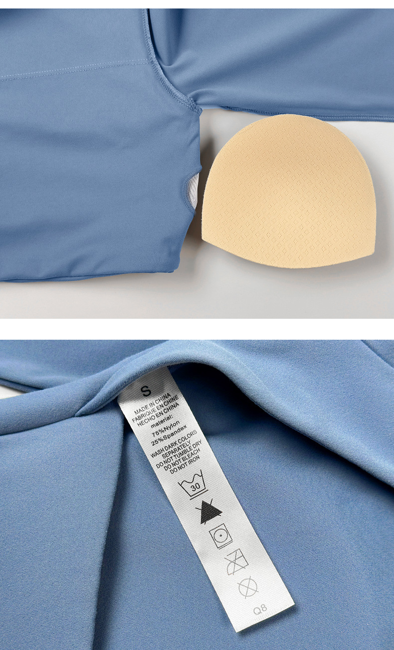 Top deportivo de yoga transpirable de manga larga con espalda descubierta, confeccionado en spandex/nylon, de corte ajustado, ideal para correr, entrenar y hacer ejercicio FGBYT1363