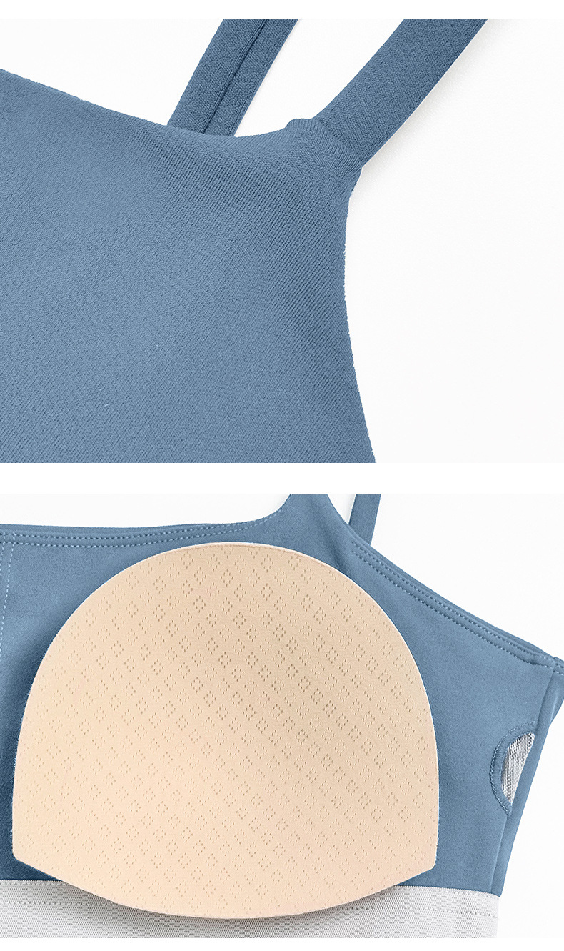 Thin Straps Built-in Longline Yoga Singlet Tops Breathable   Stretchy Women's Fitness Gym TopFGBYB1340