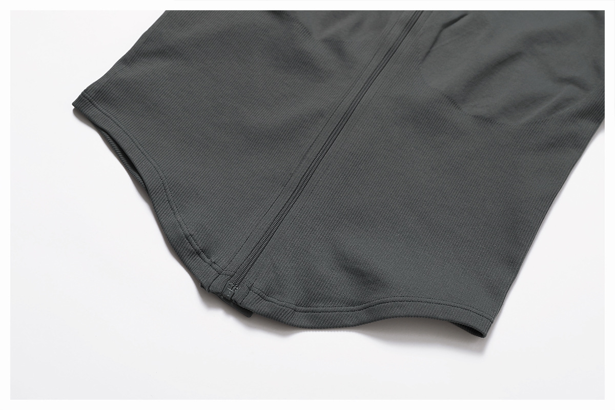 Chaqueta deportiva para mujer, ligera, de seda, transpirable, de manga larga, con cremallera completa, color liso, ideal para yoga FGBDWT7725