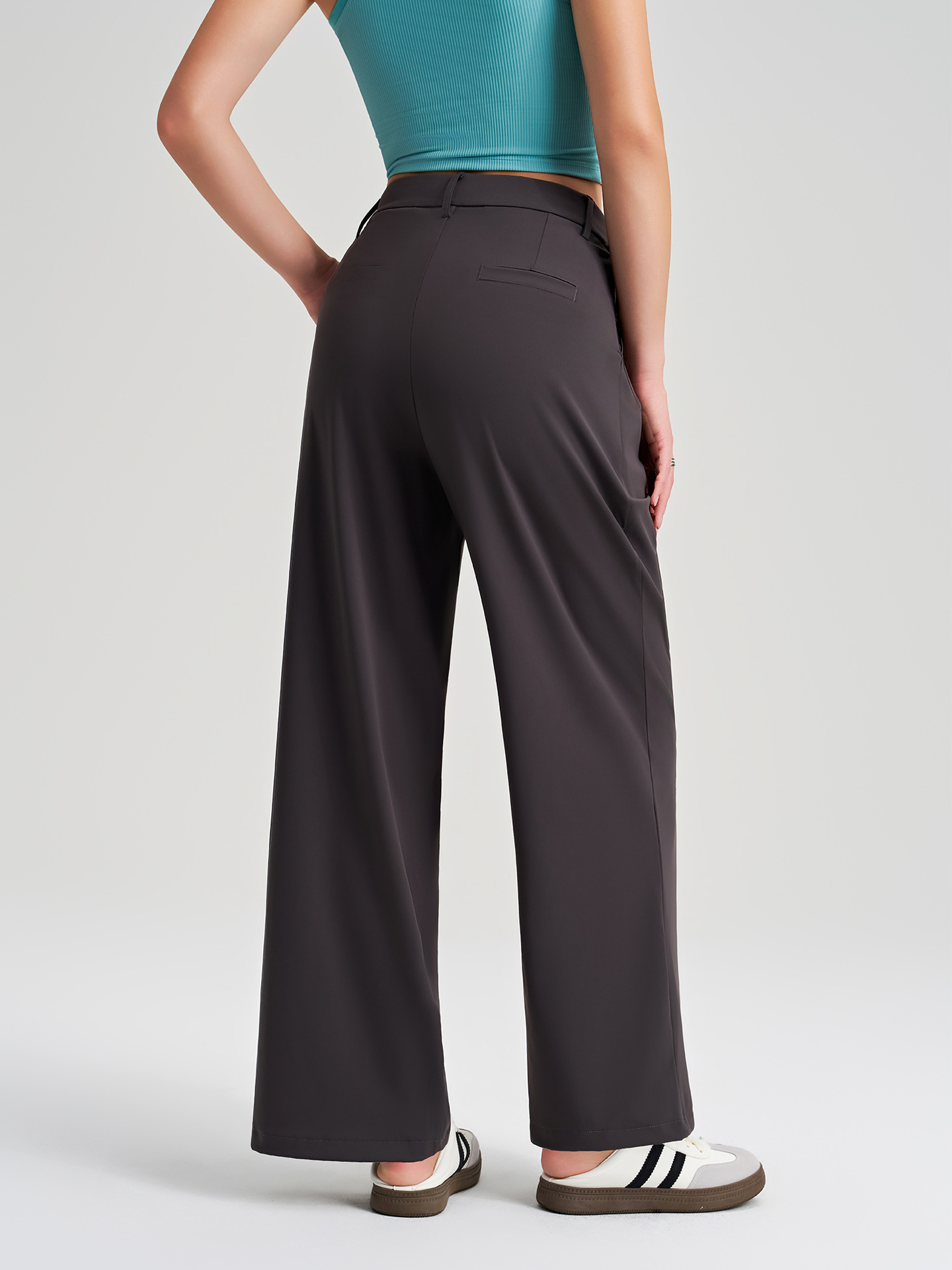 Pantalones de yoga de cintura alta, transpirables y de pierna recta para mujer. Pantalones deportivos holgados e informales de alta calidad FGBK8-015