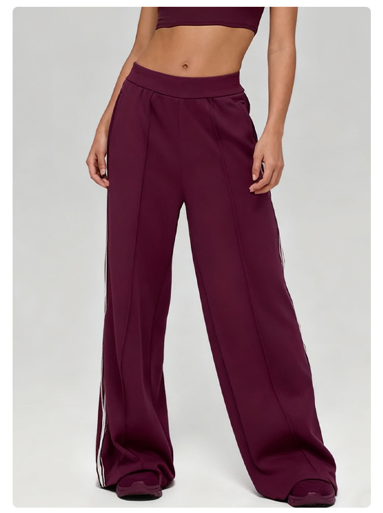 Pantalones holgados, casuales, con cintura elástica, corte recto y cordón ajustable (FGBK6608)