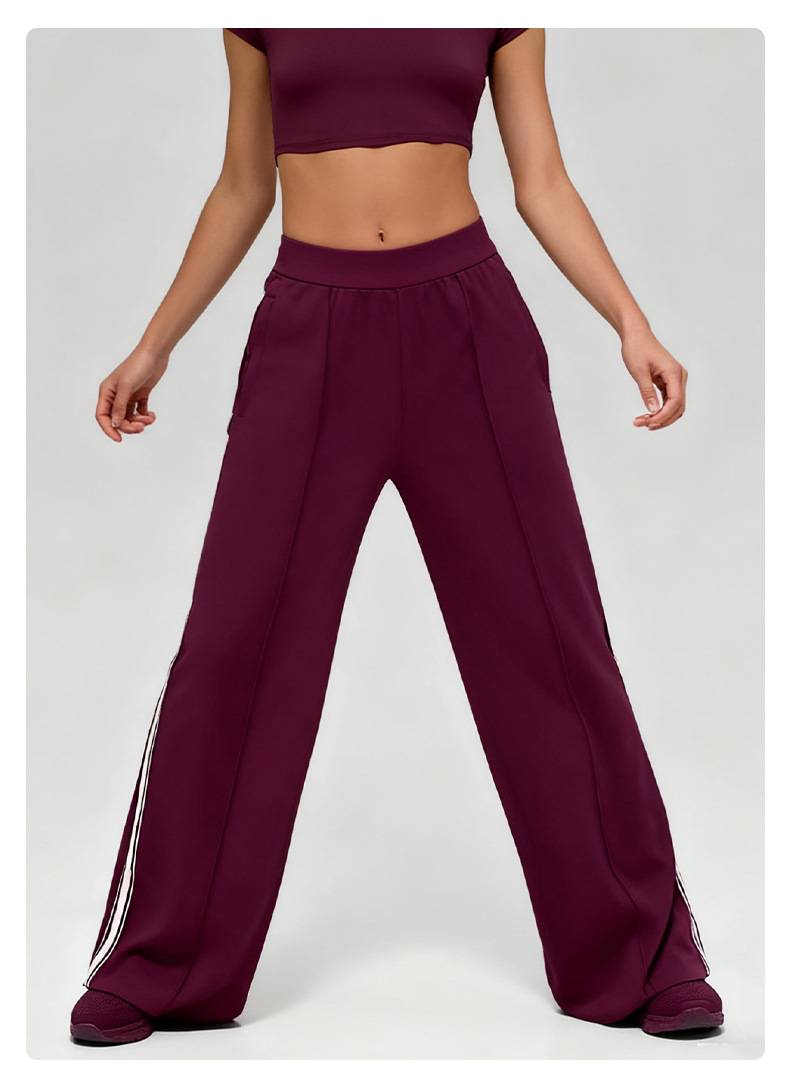 Pantalones holgados, casuales, con cintura elástica, corte recto y cordón ajustable (FGBK6608)