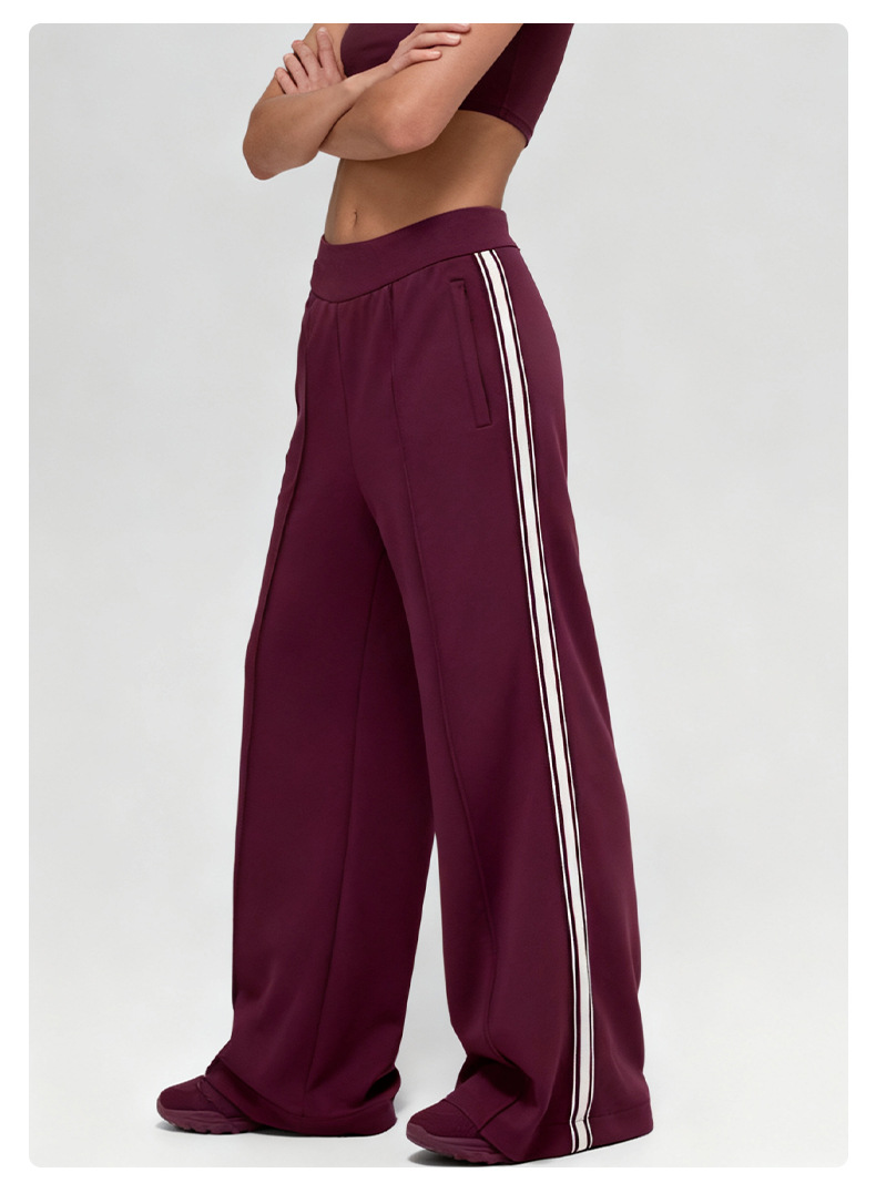 Pantalones holgados, casuales, con cintura elástica, corte recto y cordón ajustable (FGBK6608)