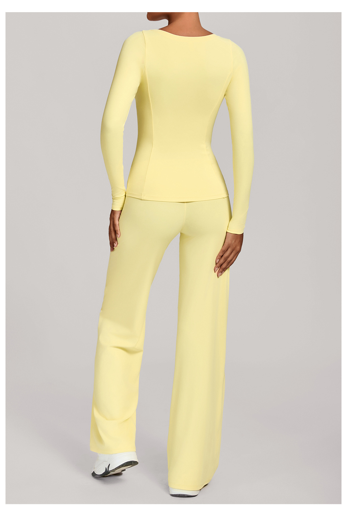 Conjunto deportivo de manga larga para mujer, ideal para gimnasio y fitness. Top deportivo de cintura alta para entrenamiento y yoga. FGB16601 91229