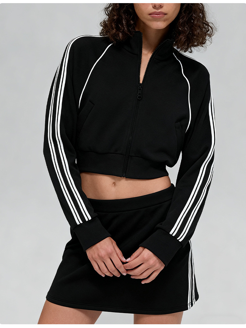 Conjunto deportivo informal de chaqueta, pantalón y falda para mujer con cintura elástica FGBT6607 K6609