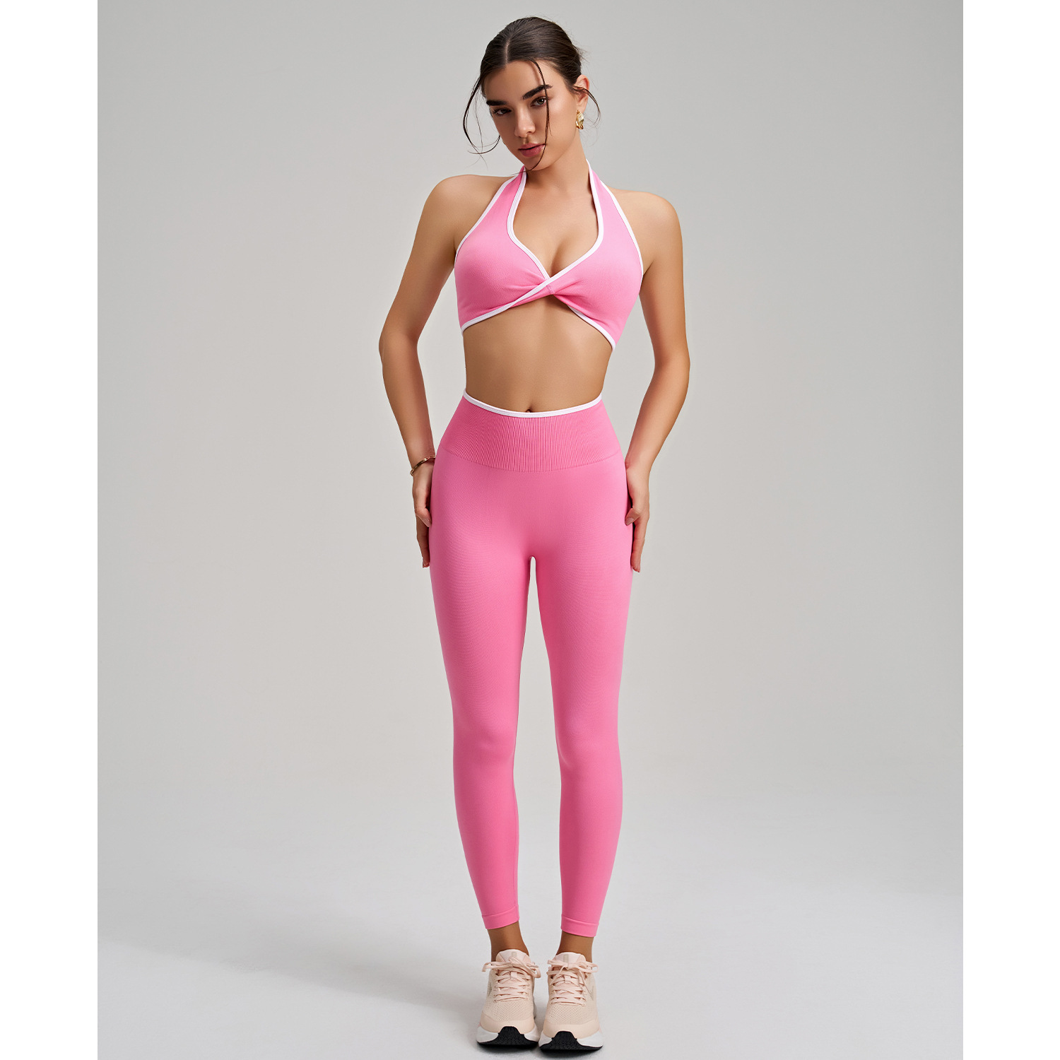 Conjunto de yoga sin costuras para mujer, ideal para fitness y deportes FGBWX2493 CK5493