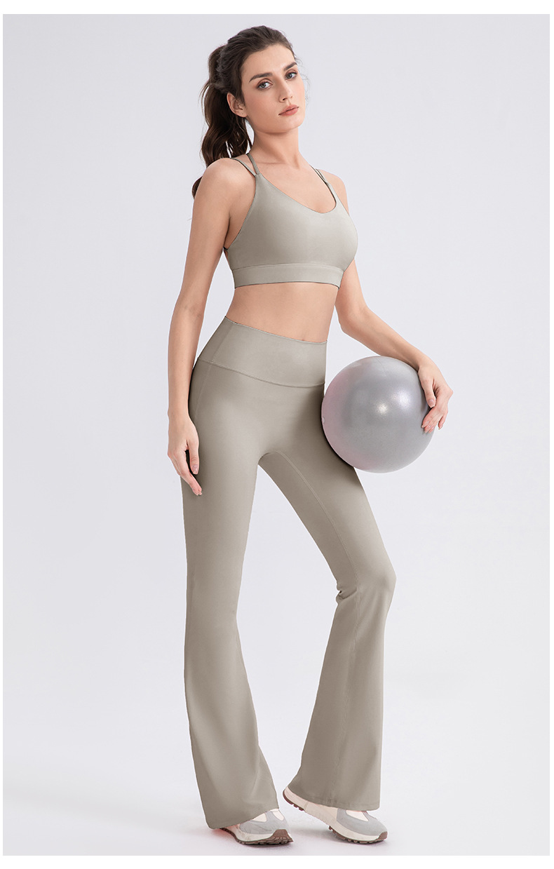 Pantalones de yoga acampanados de cintura alta, suaves y transpirables, de alta calidad, a prueba de sentadillas, para mujer FGB52319