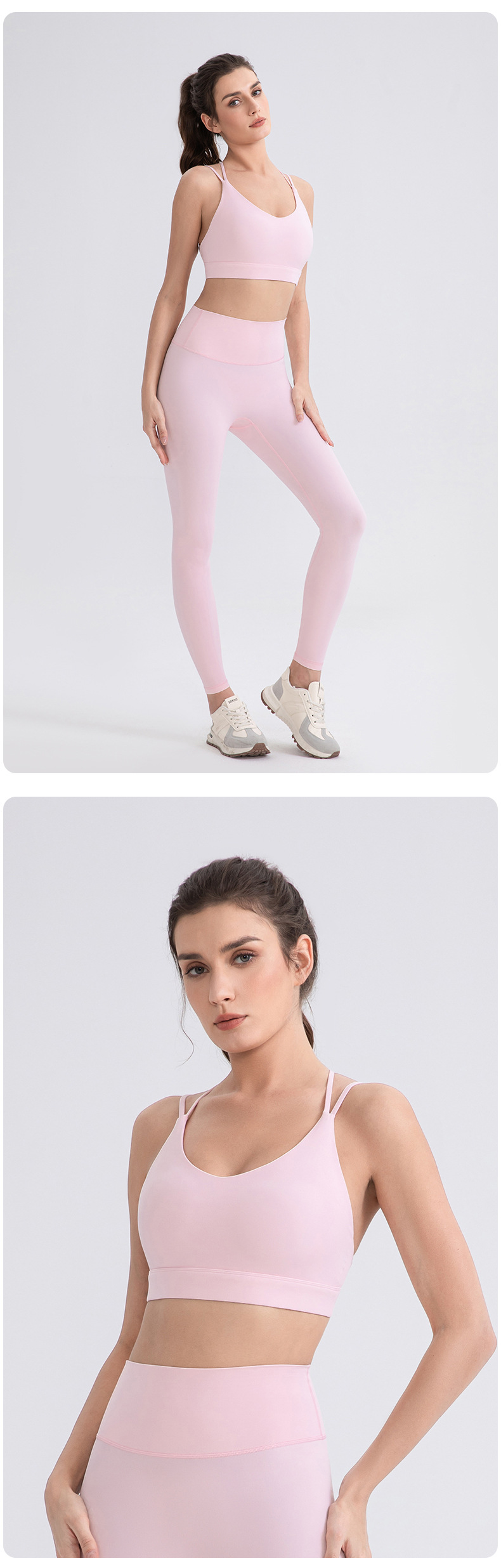 Sujetador deportivo de nailon y licra con espalda cruzada para entrenamiento, running, yoga, fitness, alto impacto, gimnasio, FGB52760