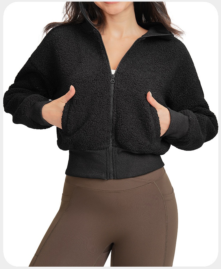 Women's Autumn Winter Windproof Zipper Jacket Stand Collar Running Coat Fitness Clothing FGBEWT5538