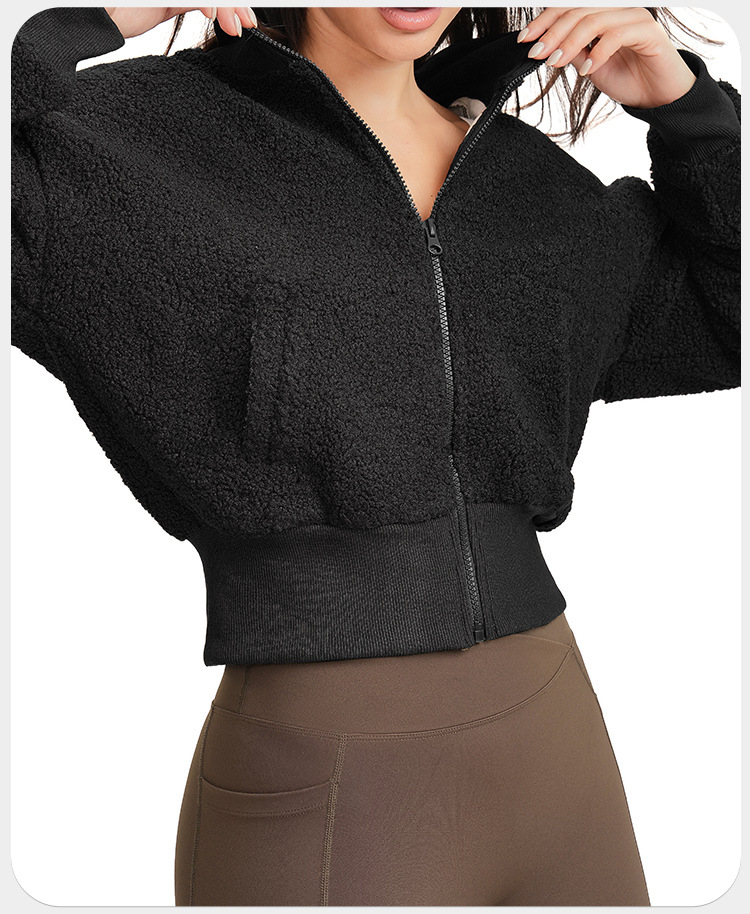 Women's Autumn Winter Windproof Zipper Jacket Stand Collar Running Coat Fitness Clothing FGBEWT5538