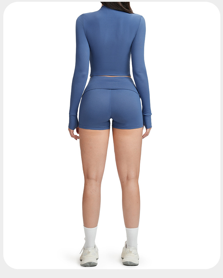 Conjunto de yoga para mujer, manga larga, ajustado, deportivo, cintura alta, para correr, FGBTZ5541