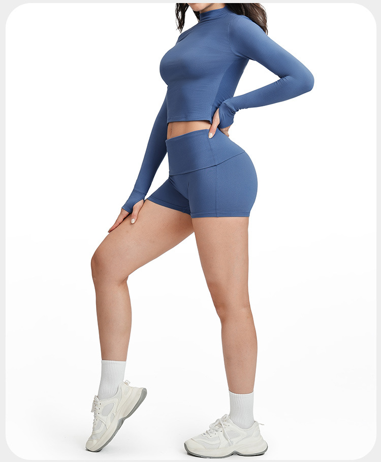 Conjunto de yoga para mujer, manga larga, ajustado, deportivo, cintura alta, para correr, FGBTZ5541