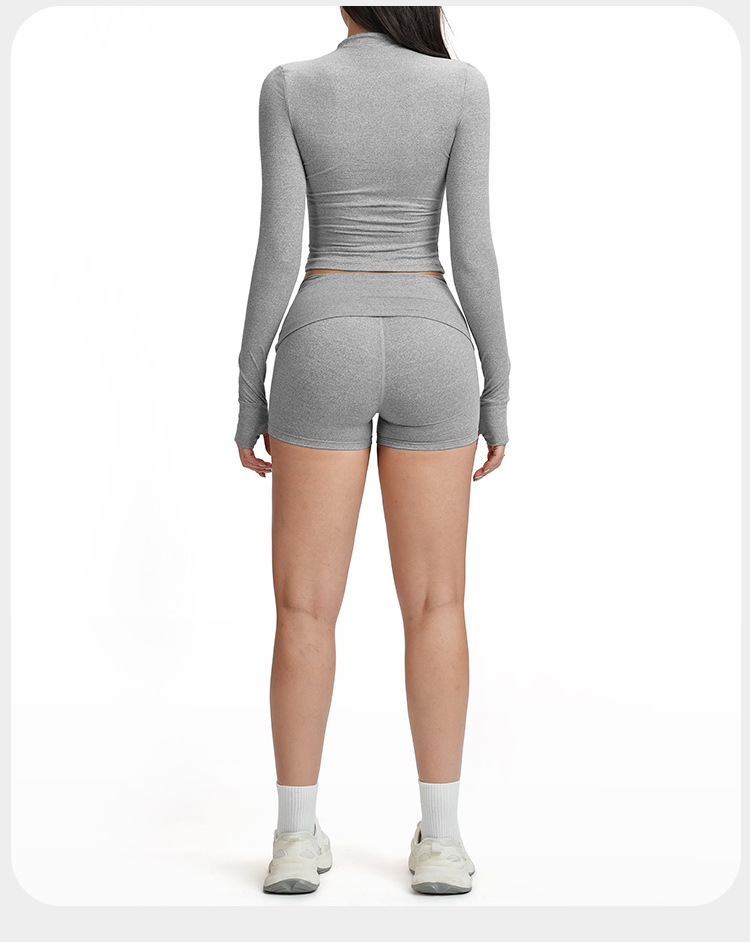 Conjunto de yoga para mujer, manga larga, ajustado, deportivo, cintura alta, para correr, FGBTZ5541