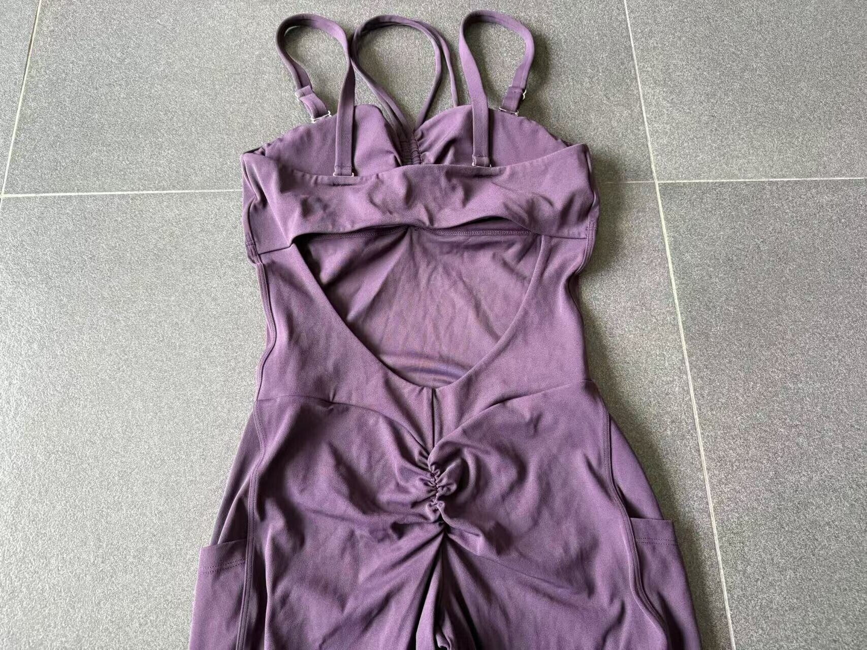 Venta al por mayor de mono de mujer con espalda descubierta, faja moldeadora, tirantes ajustables, pantalones cortos, mono con almohadilla para el pecho, pilates, yoga, FGB80663