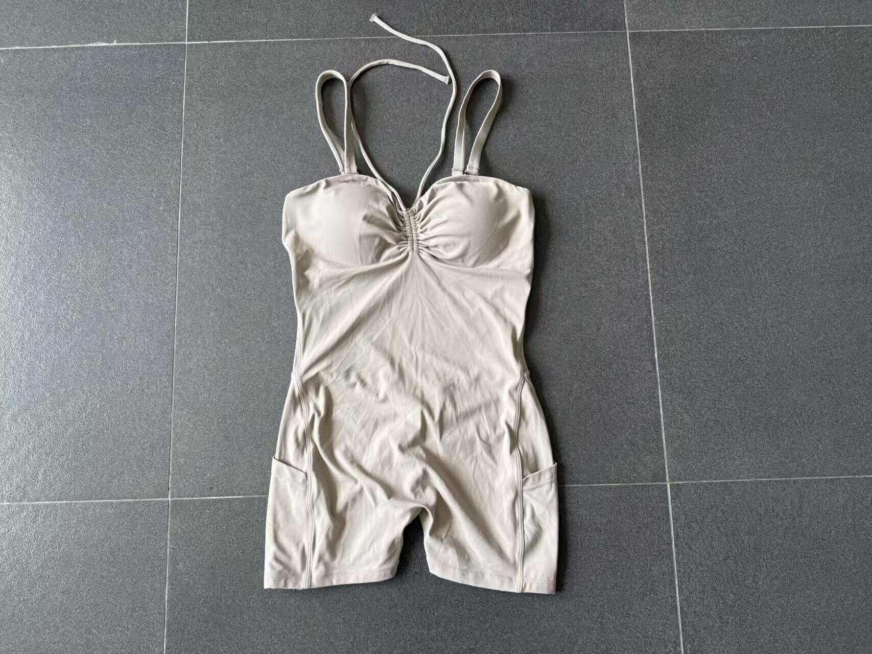 Mono corto de yoga sin mangas para mujer, versátil, con múltiples opciones de uso, para entrenamiento, con bolsillos, FGB15177