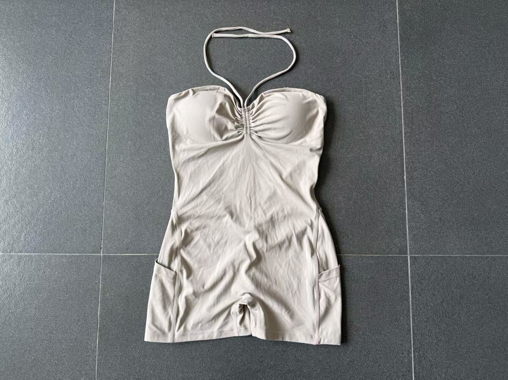 Mono corto de yoga sin mangas para mujer, versátil, con múltiples opciones de uso, para entrenamiento, con bolsillos, FGB15177